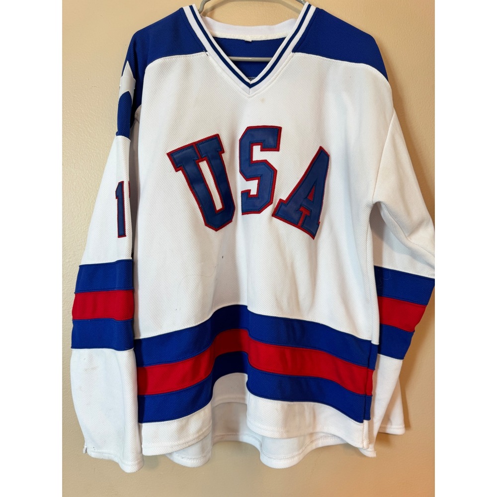 Jack O'Callahan 17 USA 1980 Miracle On Ice Hockey Jersey White Mens Medium